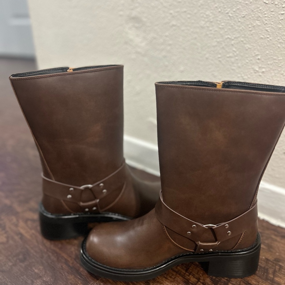 Brown Combat & Moto Boots